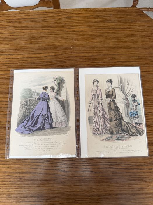 Oryginalne francuskie ryciny modowe XIX w. – Les Modes Parisiennes / Journal des Demoiselles