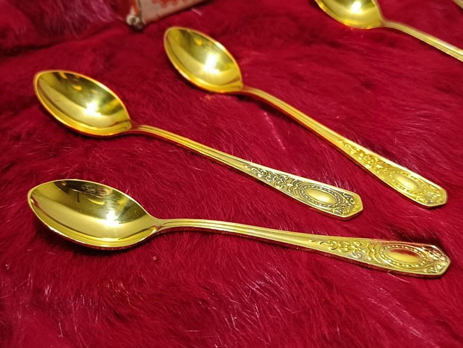 Чайные ложки с двухслойным покрытием серебро- золото Кольчугино СССР