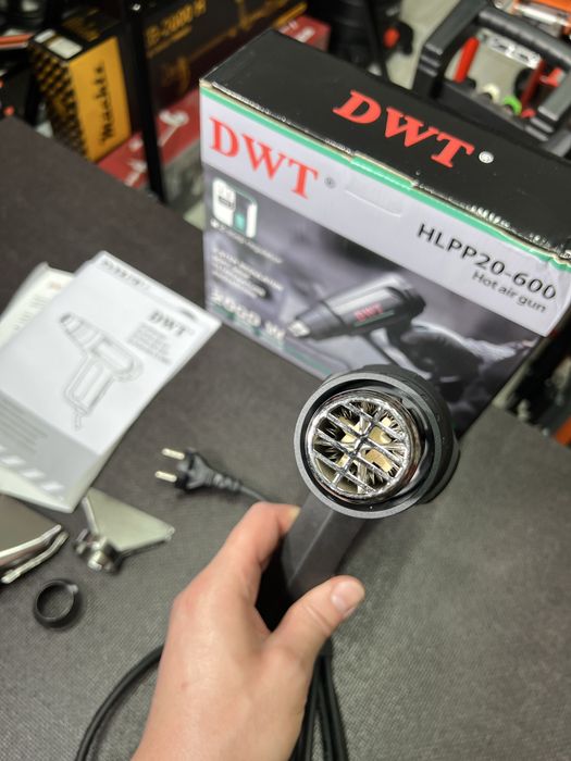 Строительный фен DWT HLPP20-600 + насадки На 2000 Вт