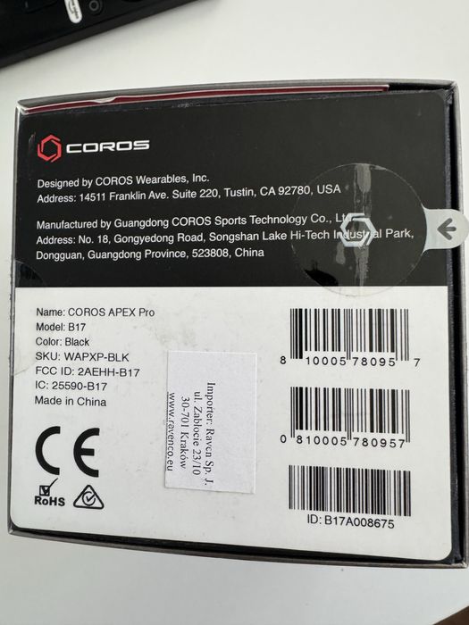 COROS APEX Pro (Szafir + Tytan) | 3 tyg. baterii