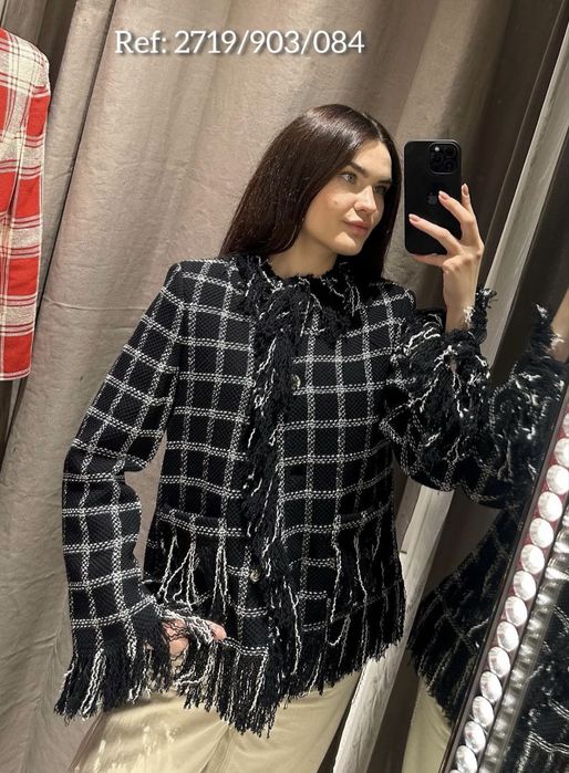 Твідовий піджак блейзер Zara  в стилі Chanel