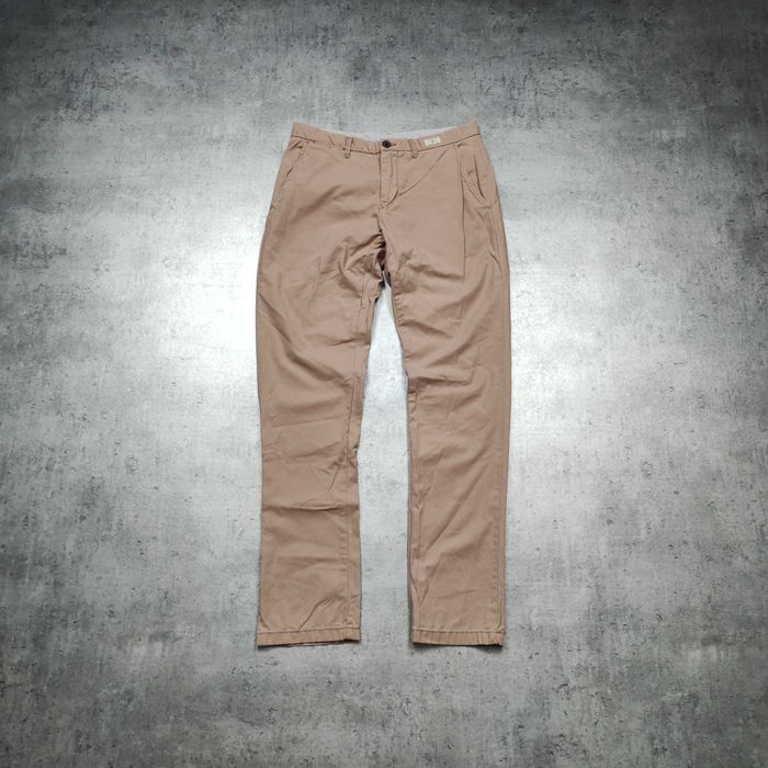 MĘSKIE Eleganckie Smart Casuals Beżowe Spodnie Chino Tommy Hilfiger
