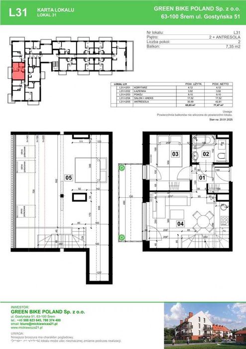 Mieszkanie na sprzedaż Śrem 65,65 m2 | 3 pokoje | BALKON | CENTRUM