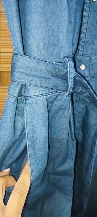 Mega jeansowy kombinezon rozm L -XL wymiary na fotkach