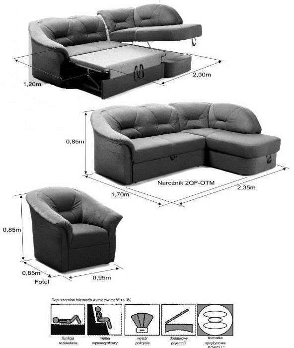 Wiosenna cena narożnik FRESH skóra naturalna f-cja spania producent