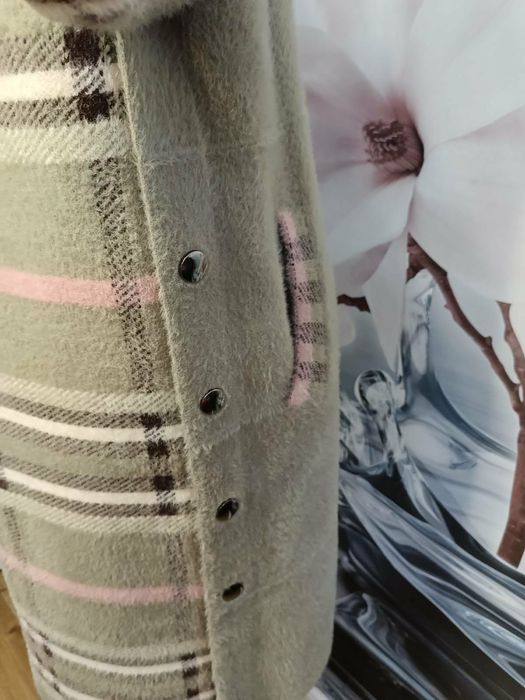 Alpaka długa beżowa z kapturem gruba roz L-xxl