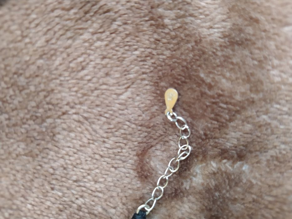 Bransoletka rzemyk z blaszką srebro