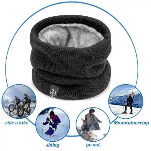 Теплий флісовий баф унісекс чорного кольору (NR0245_4)