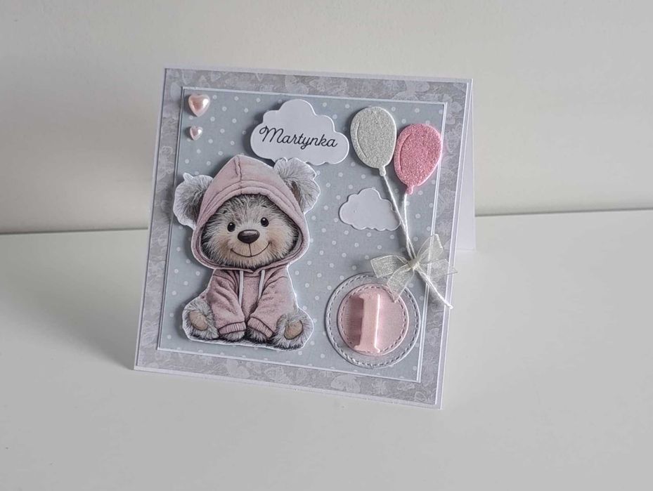 Kartka urodzinowa ręcznie robiona roczek, urodziny