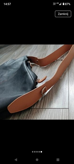 Torebka typu hobo czarna z regulowanym paskiem Espresso