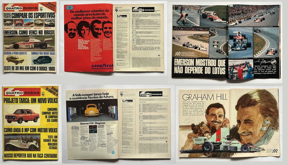 Coleção de revistas Quatro Rodas de 1973, 1974