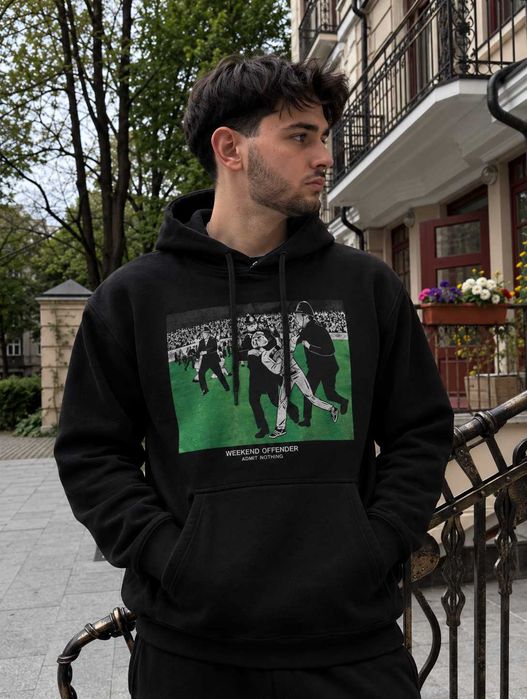 Худи WEEKEND OFFENDER British Casuals — Толстовка Черная Викенд Оффендер — XS S M L XL