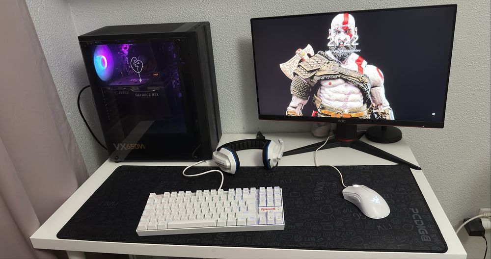Computador Gaming Completo (Ryzen 5 + RTX 3050 + Monitor 144Hz + Periféricos Razer e Redragon)