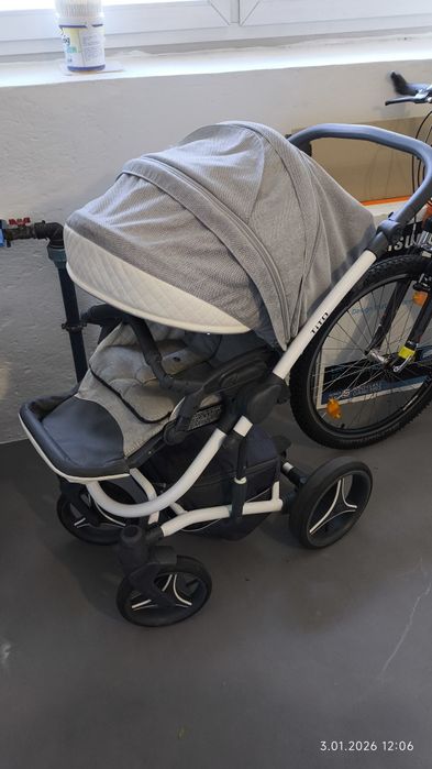 Bebetto Tito 3w1 wózek, pompowane koła i amortyzacja