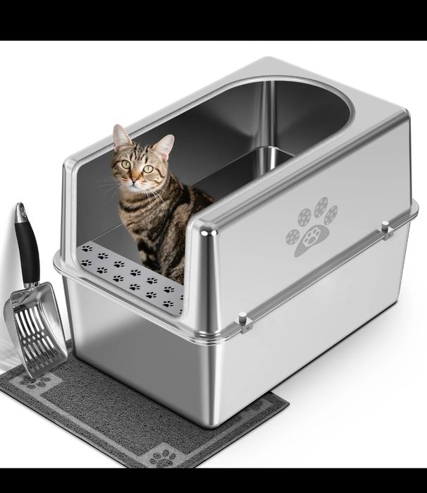 Kuweta dla kota ze stali nierdzewnej