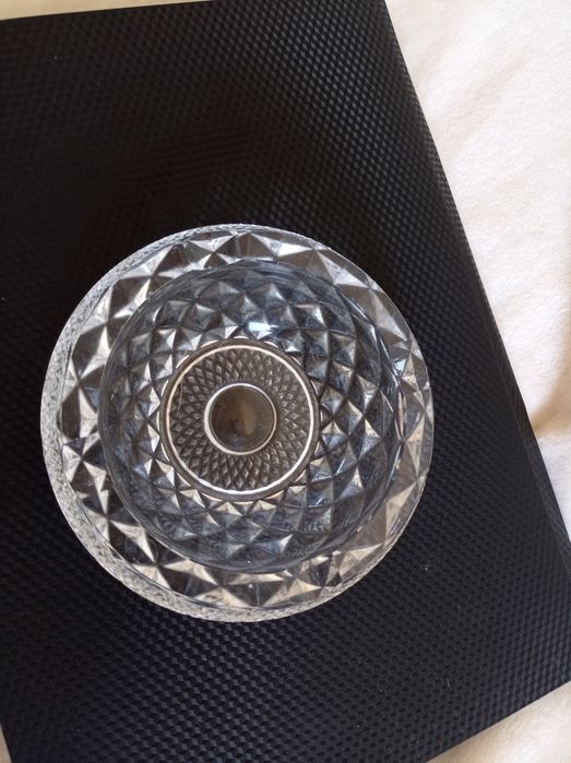 Kryształowa ciężka popielniczka misa PRL