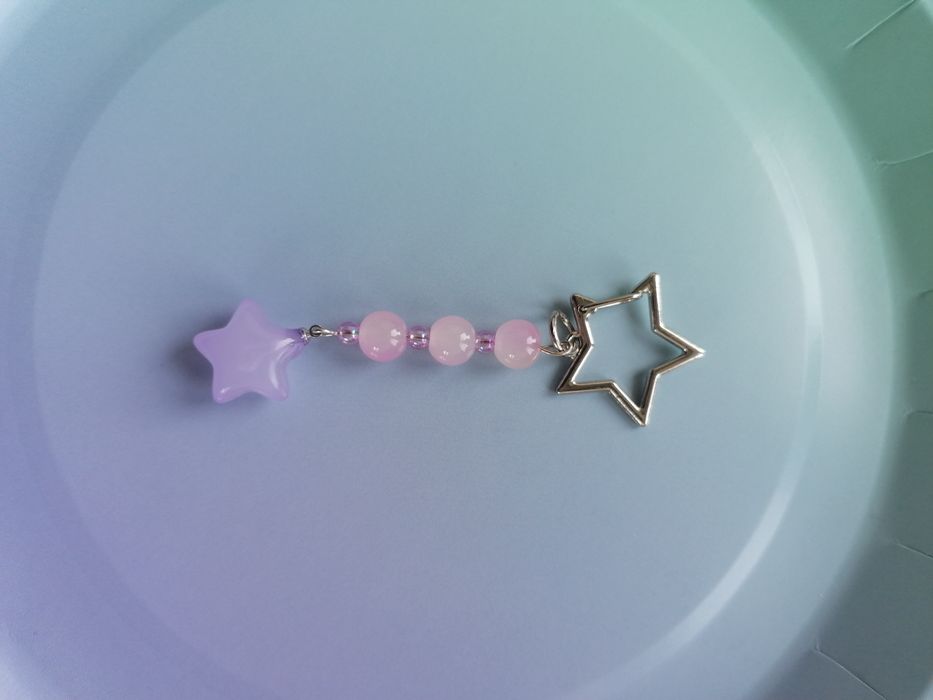 Brylok gwiazdka różowy fioletowy
