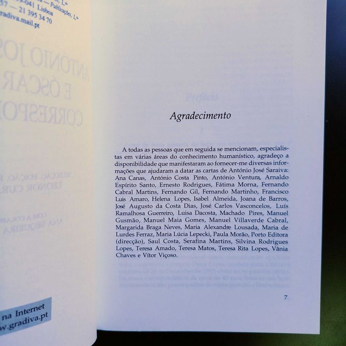 Correspondência de António José Saraiva e Óscar Lopes