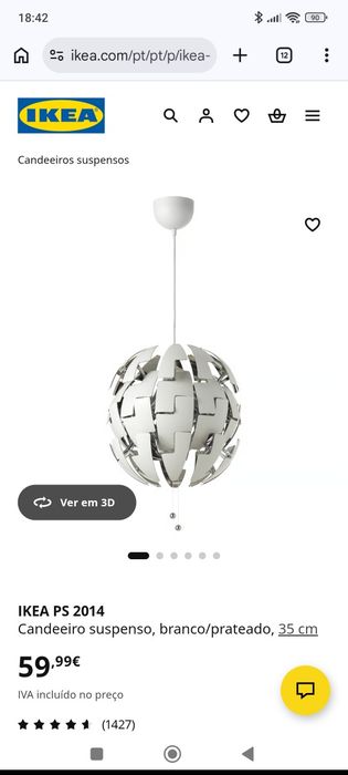 Candeeiro teto IKEA