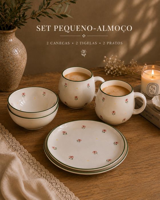 Conjunto de Ceramica - Pequeno-Almoço para 2 – Meninna Living