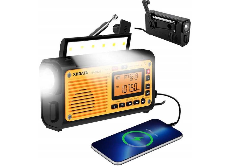 XHDATA D608WB Super Radio Awaryjne Solar Korba USB