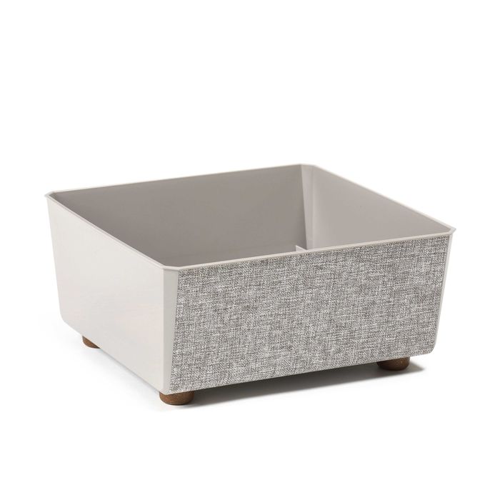 Skrzynka SAGA 28,5 x 28,5 cm textil kolor taupe
