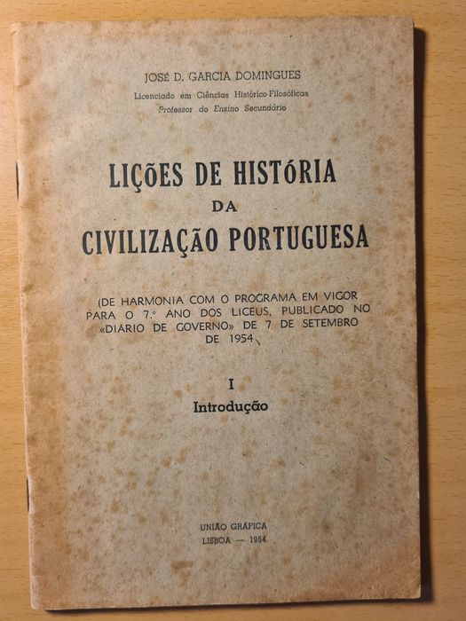 Livro "Lições de História da Civilização Portuguesa"