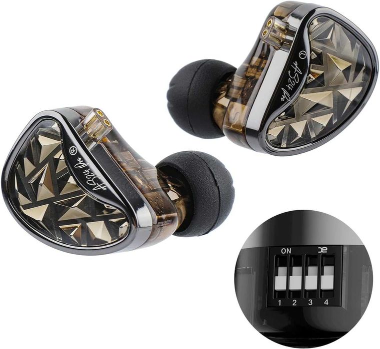 LINSOUL KZ AS24 Pro 12BA  Switch Balanced HiFi IEM, z Mikrofonem