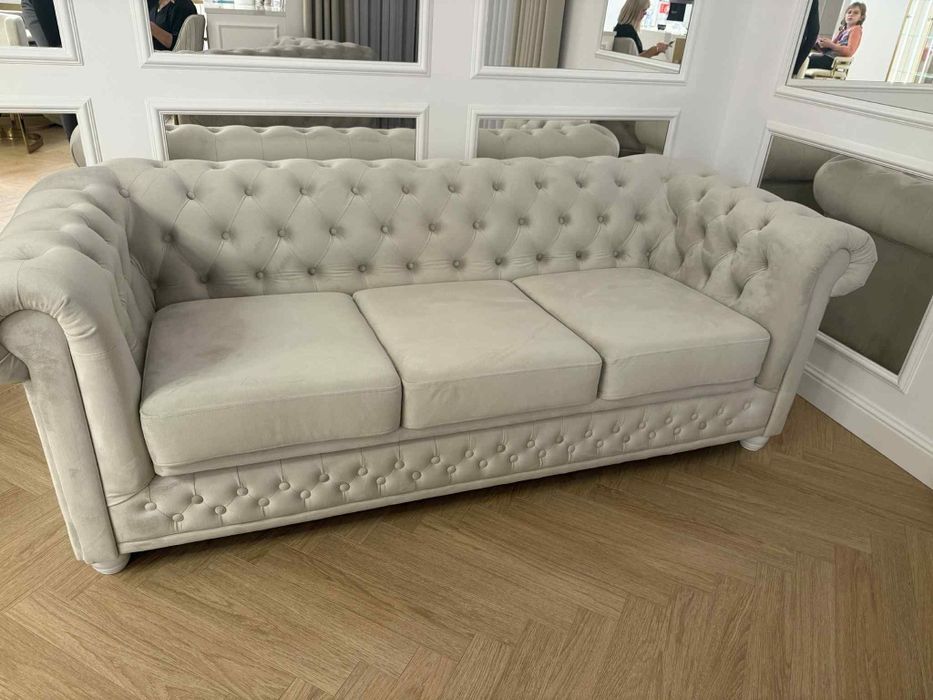 Sofa Chesterfield 3 osobowa - rozkładana