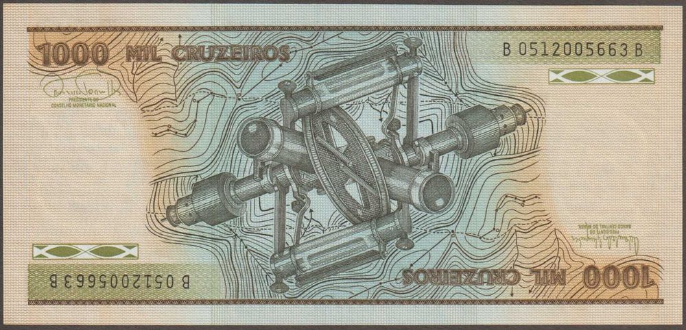 Brazylia 1000 cruzeiros 1984 rok   - stan bankowy UNC