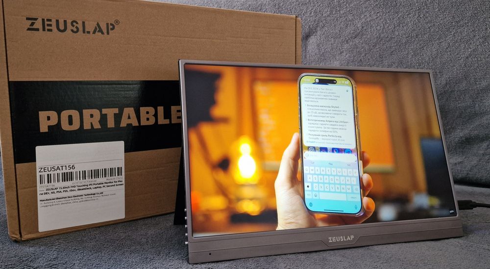 Портативный СЕНСОРНЫЙ монитор ZEUSLAP 15.7 дюйма FHD