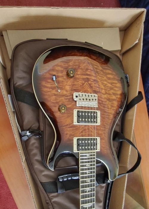Guitarra prs se custom 24 quilt black gold burst