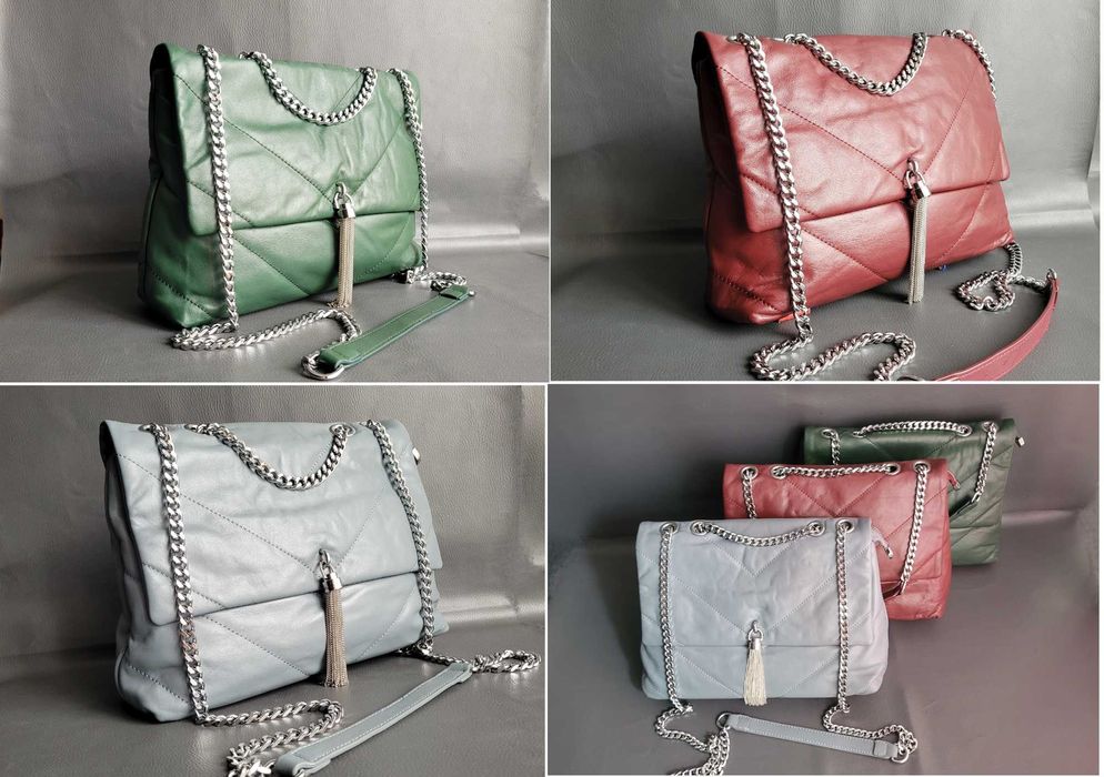 Жіноча шкіряна /женская кожаная/ сумка на ланцюжку Polina & Eiterou