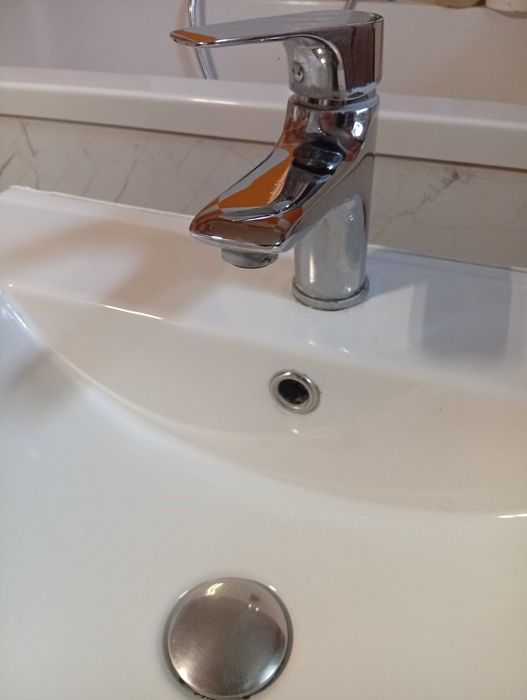 Umywalka łazienkowa 61x47 cm, klik-klak, bateria Ferro