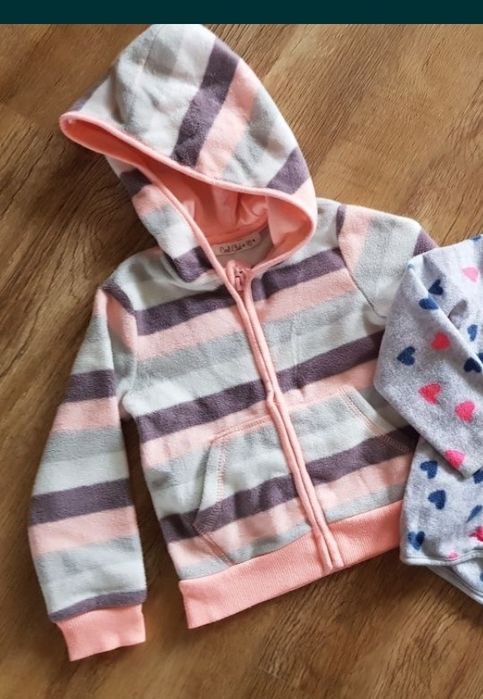 polar bluza na zamek kaptur rozm 92  tęczowy cool club w paski pastela