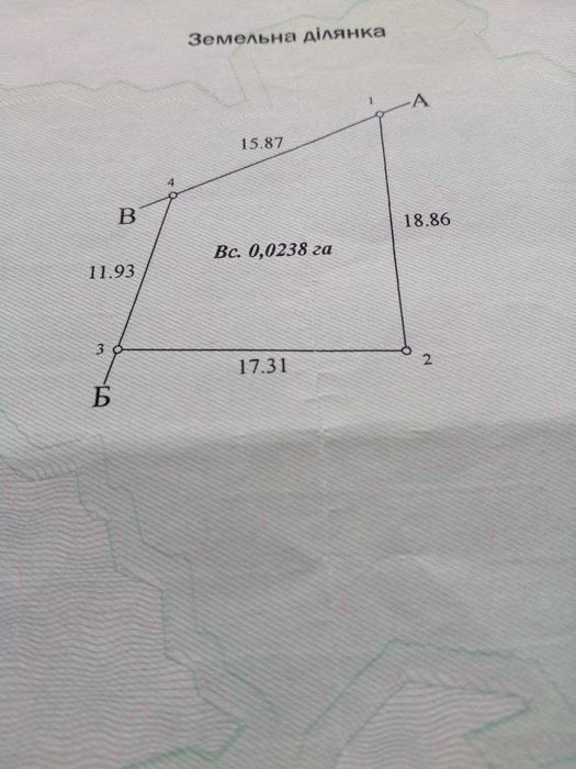 Продам земельну ділянку комерційного призначення в Гощі 0,0238 га.