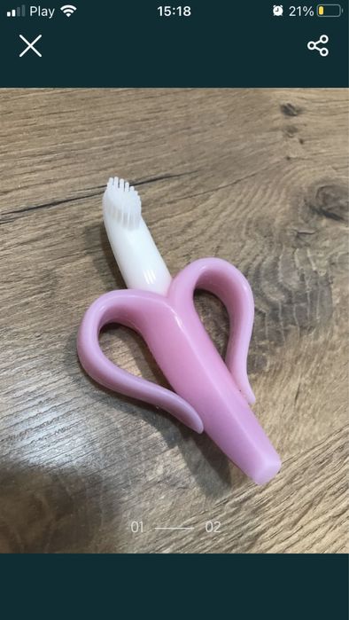 Gryzak silikonowy szczoteczka banan