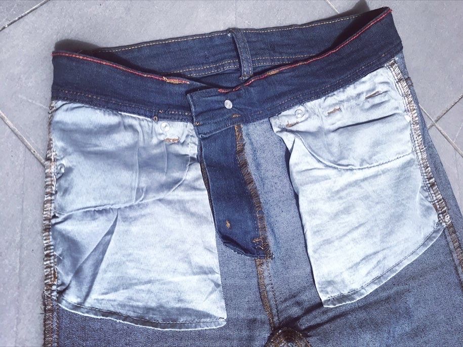 Calças Justas de Ganga Azul