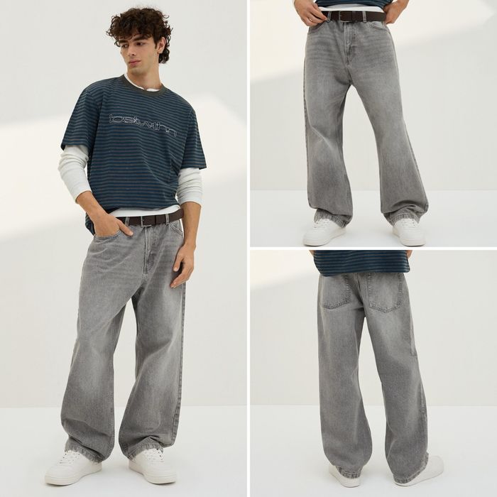 Широкі Джинси BERSHKA Baggy Fit Оригінал Широкие Джинсы Мужские Черные Серые