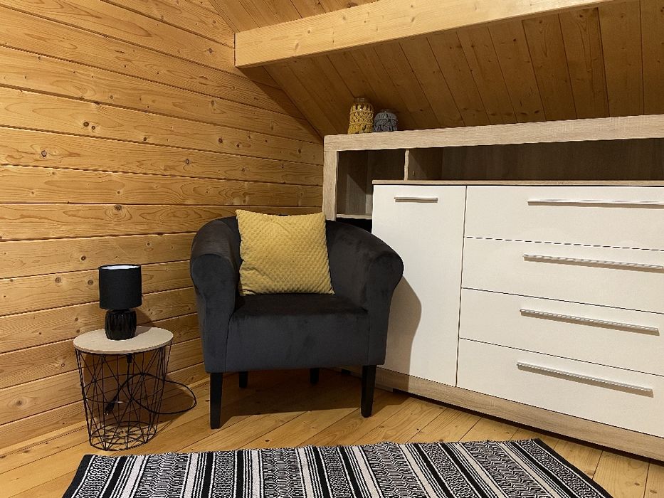 Domek drewniany z wiatą; Sauna; JACUZZI