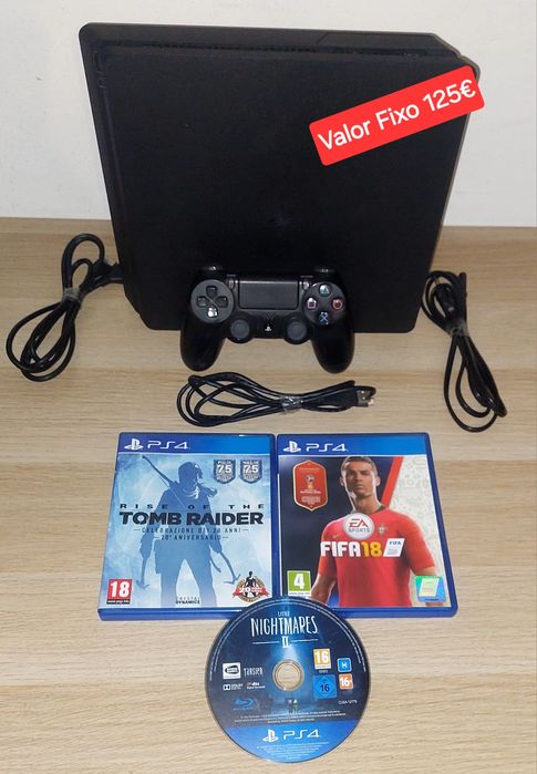 Ps4 Slim 500 Gb + 1 Comando Original + Oferta 3 Jogos.
