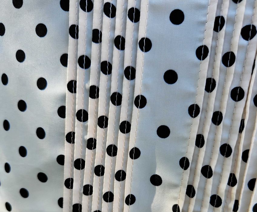 Koszula beżowa w kropki L 40 groszki czarne beż elegancka bluzka