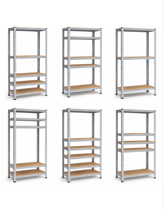 Стелаж металевий PRIMA HOME 5 полиць (150 × 70 × 30 см) для дому гаража складу магазину, Оцинкований
