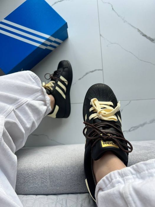 Adidas Superstar Custom Laces Black Yellow