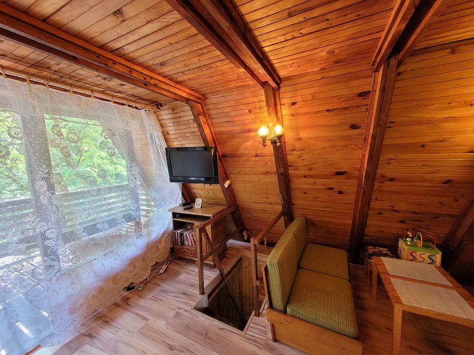 Domek z Jacuzzi Balią nad rzeką do wynajęcia 35 km od Warszawy, kajaki