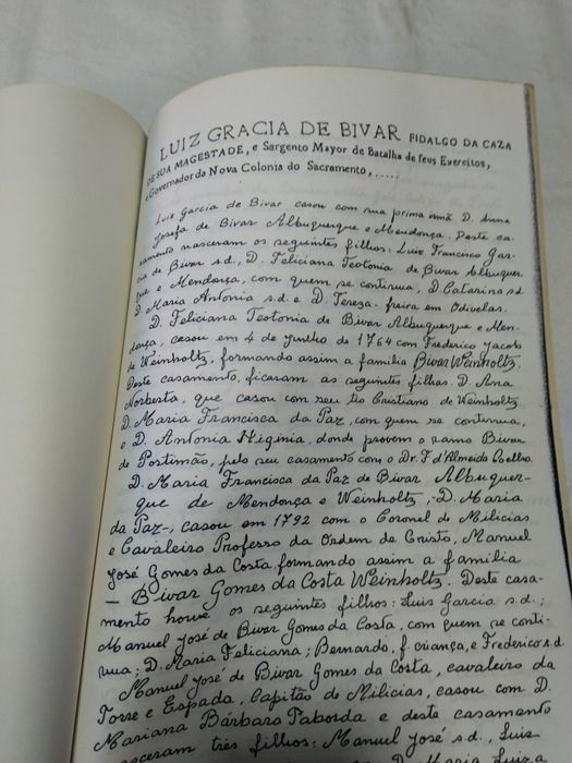 Documentos Sobre as Famílias Bivar Weinholtz e Gomes da Costa