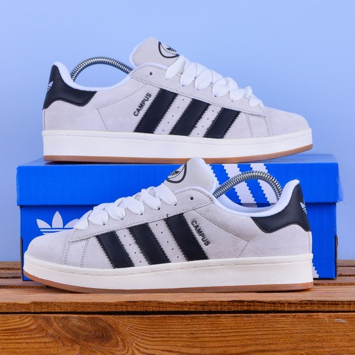 (2275) Кросівки кеди Adidas Campus сірі з чорним (41-46) адідас