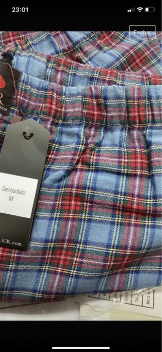 Calça pijama em flanela 100% algodão cardado