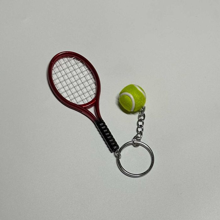 Breloczek Rakieta Tenisowa Piłka Tenis Brelok Czerwony