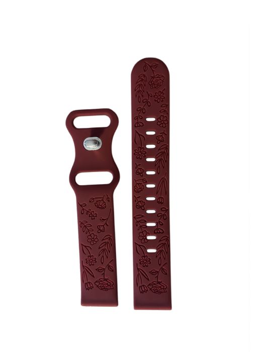 Pasek do zegarka silikonowy z motywem kwiatowym 18mm nr.8446
